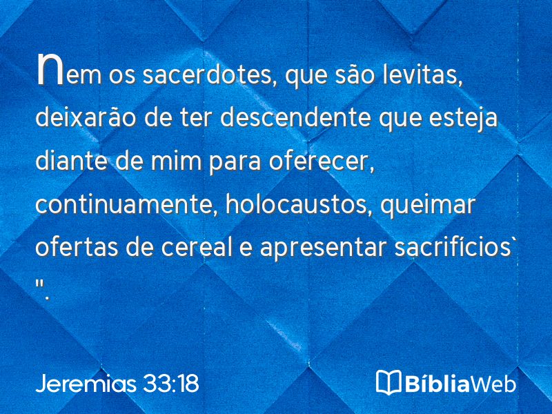 Jeremias 33:18 em imagem para compartilhar