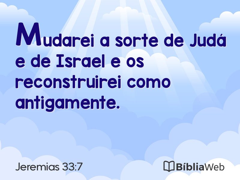 Jeremias 33:7 em imagem para compartilhar