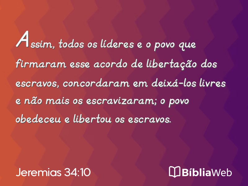 Jeremias 34:10 em imagem para compartilhar