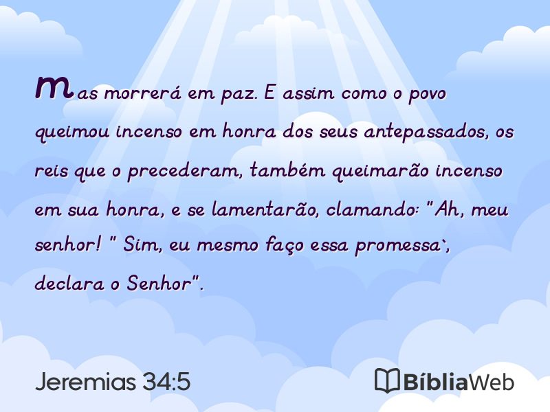 Jeremias 34:5 em imagem para compartilhar