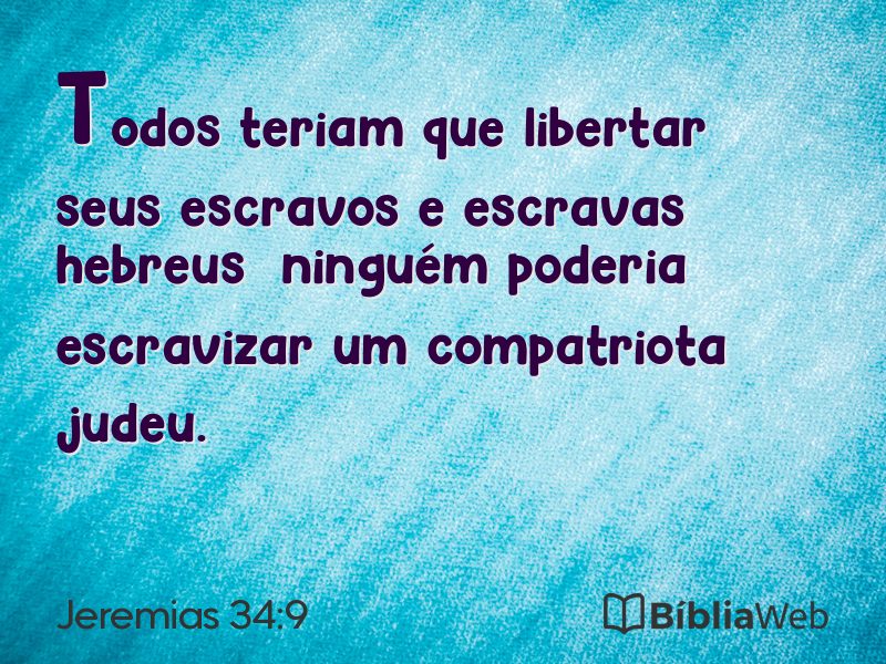Jeremias 34:9 em imagem para compartilhar