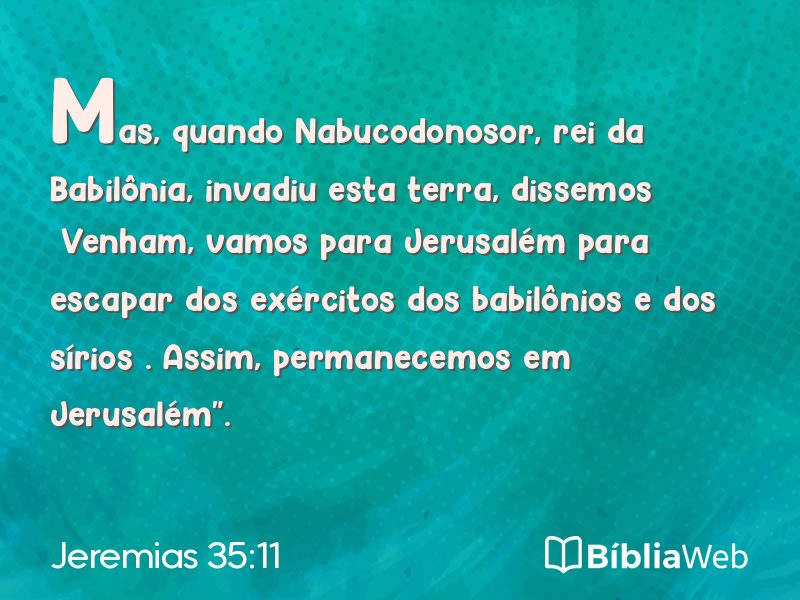 Jeremias 35:11 em imagem para compartilhar