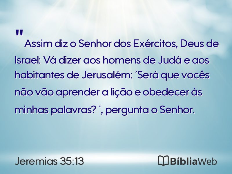 Jeremias 35:13 em imagem para compartilhar