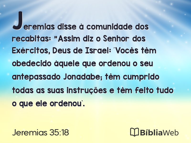 Jeremias 35:18 em imagem para compartilhar
