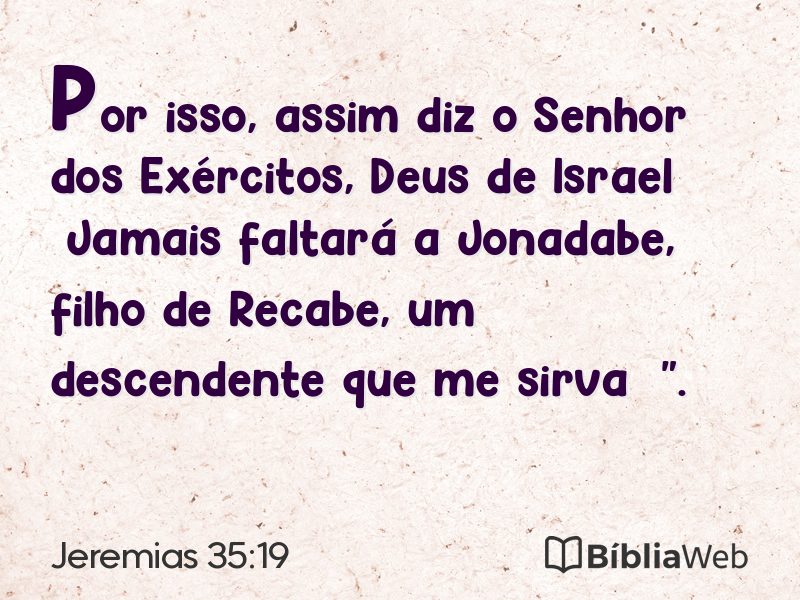 Jeremias 35:19 em imagem para compartilhar