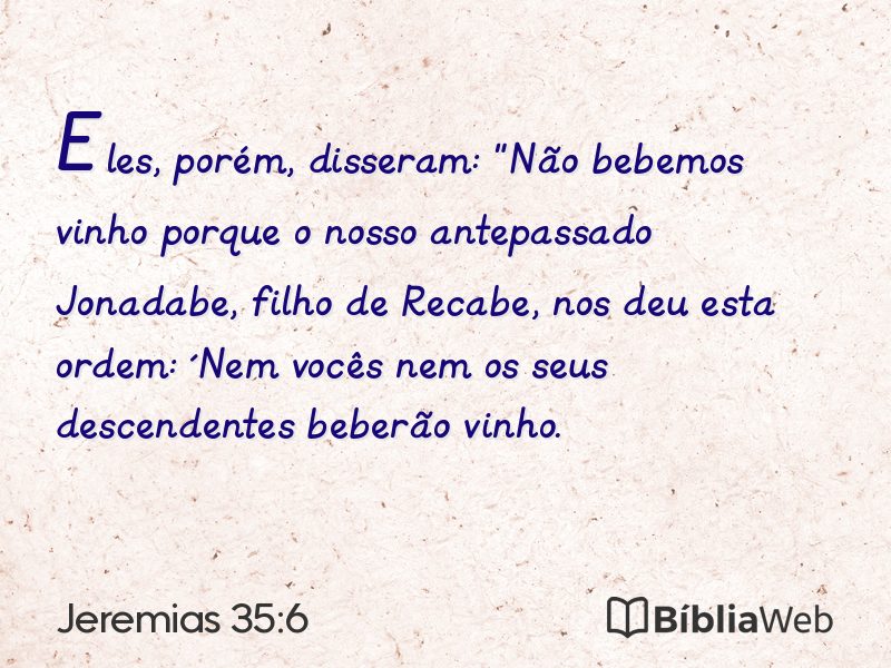 Jeremias 35:6 em imagem para compartilhar