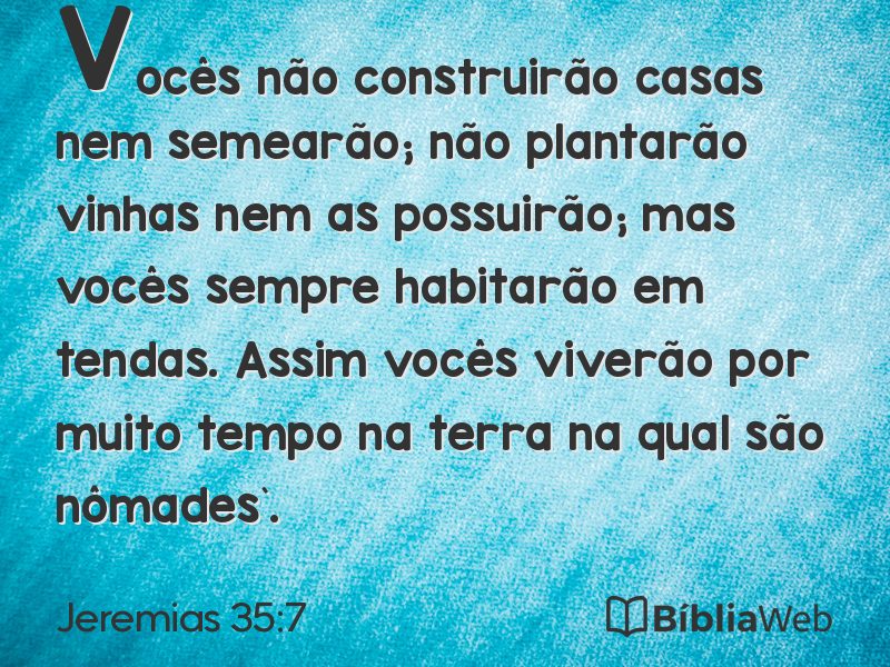 Jeremias 35:7 em imagem para compartilhar