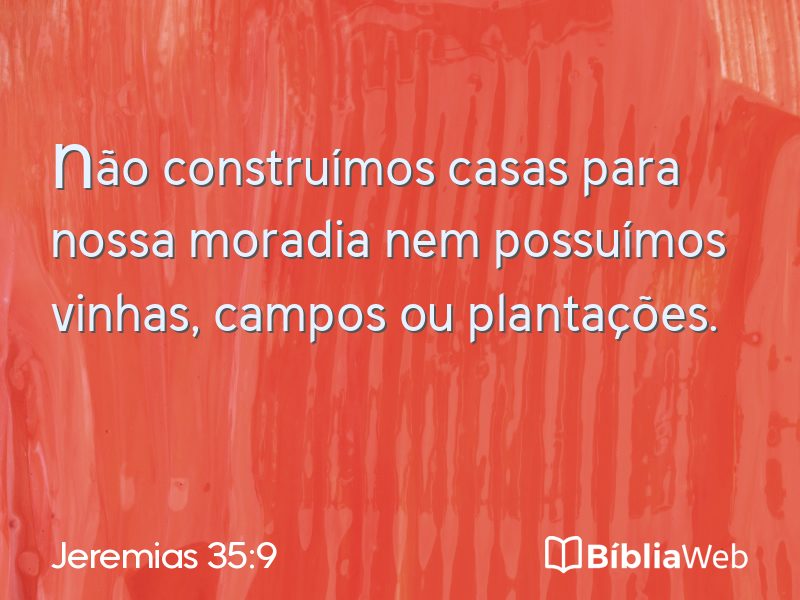 Jeremias 35:9 em imagem para compartilhar