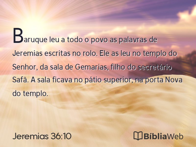 Jeremias 36:10 em imagem para compartilhar