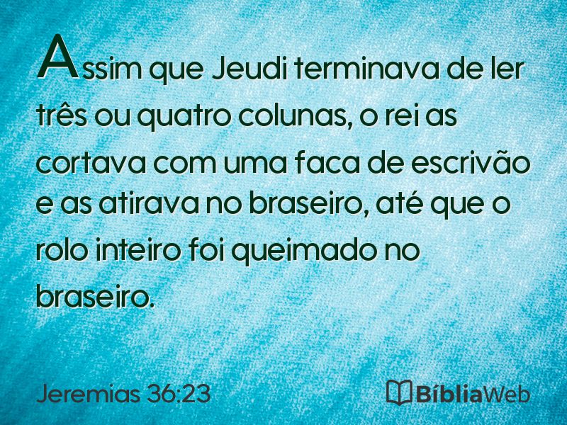 Jeremias 36:23 em imagem para compartilhar