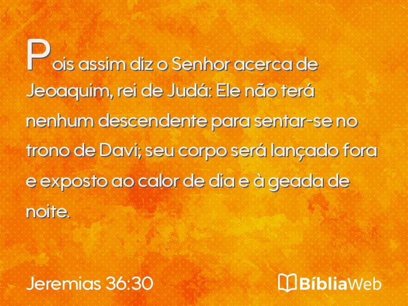 Jeremias 36:30 em imagem para compartilhar