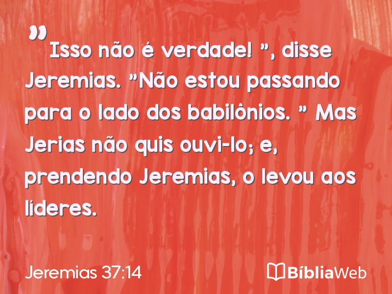 Jeremias 37:14 em imagem para compartilhar