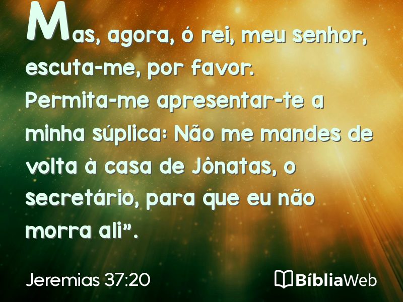 Jeremias 37:20 em imagem para compartilhar