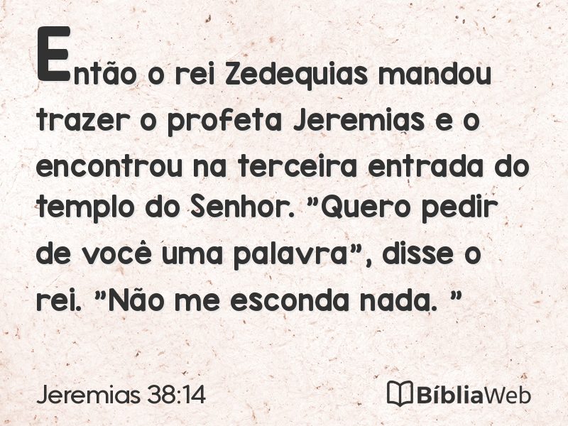 Jeremias 38:14 em imagem para compartilhar