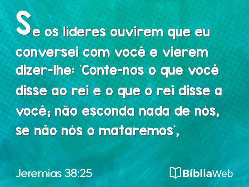 Jeremias 38:25 em imagem para compartilhar