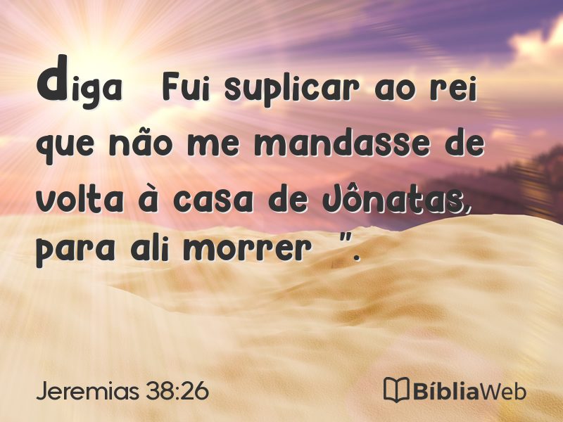 Jeremias 38:26 em imagem para compartilhar