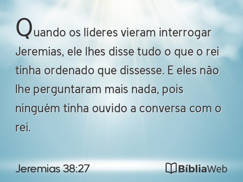 Jeremias 38:27 em imagem para compartilhar