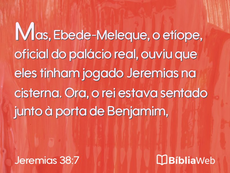 Jeremias 38:7 em imagem para compartilhar