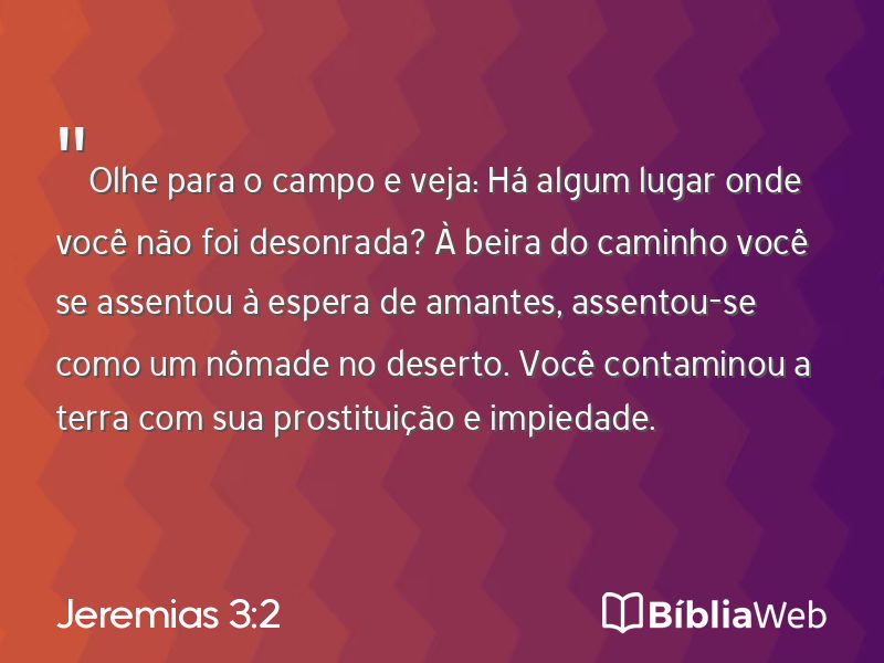 Jeremias 3:2 em imagem para compartilhar