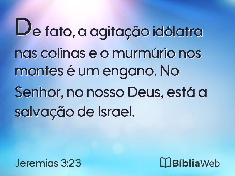 Jeremias 3:23 em imagem para compartilhar