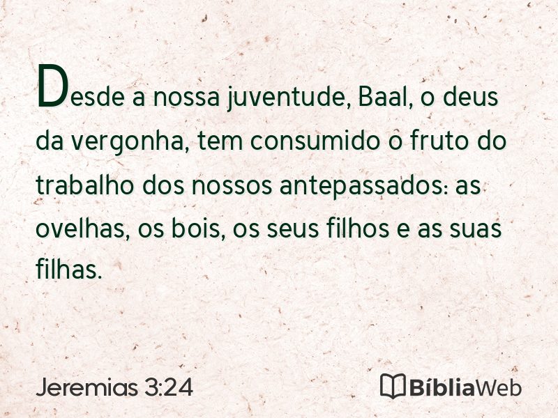 Jeremias 3:24 em imagem para compartilhar