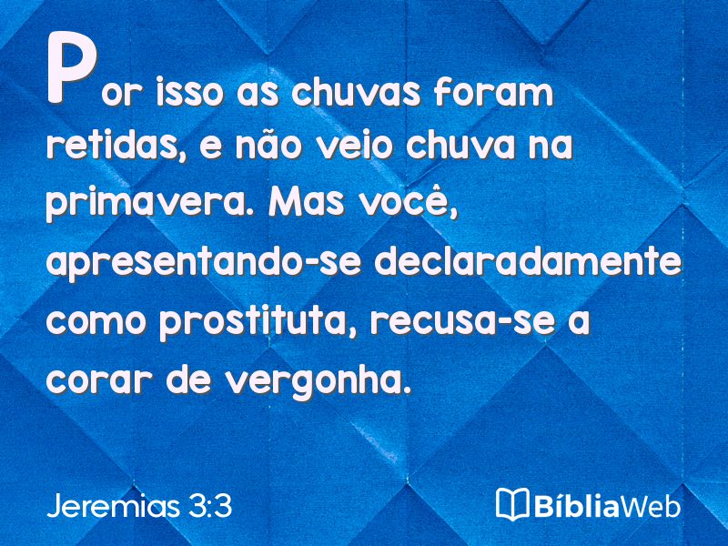 Jeremias 3:3 em imagem para compartilhar