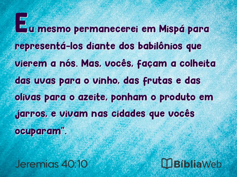 Jeremias 40:10 em imagem para compartilhar