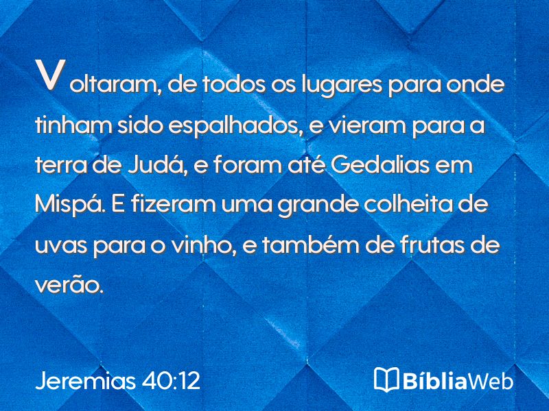 Jeremias 40:12 em imagem para compartilhar