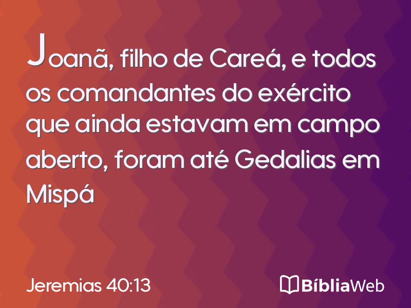 Jeremias 40:13 em imagem para compartilhar