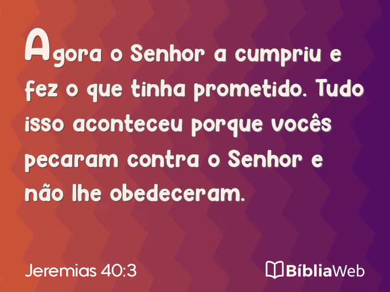 Jeremias 40:3 em imagem para compartilhar