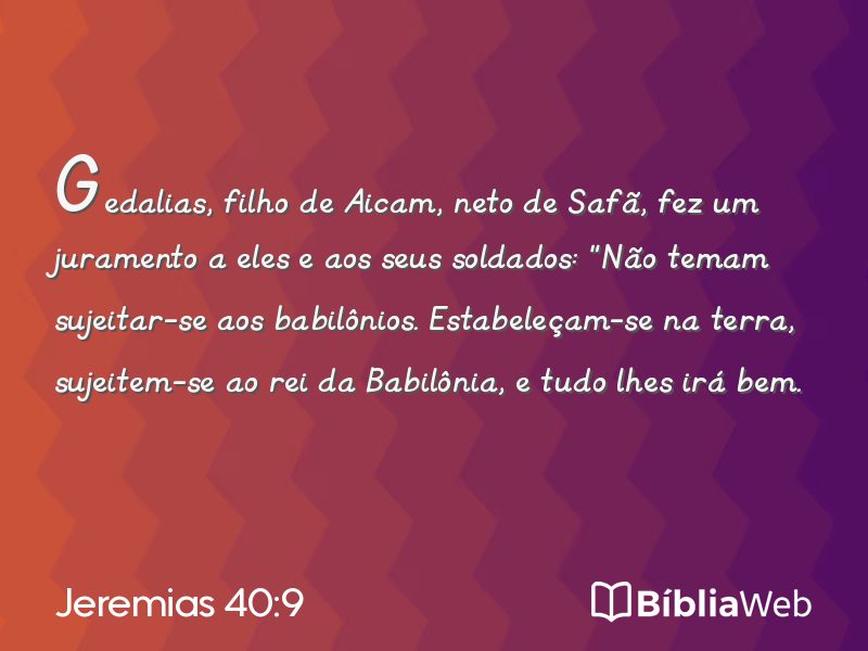 Jeremias 40:9 em imagem para compartilhar