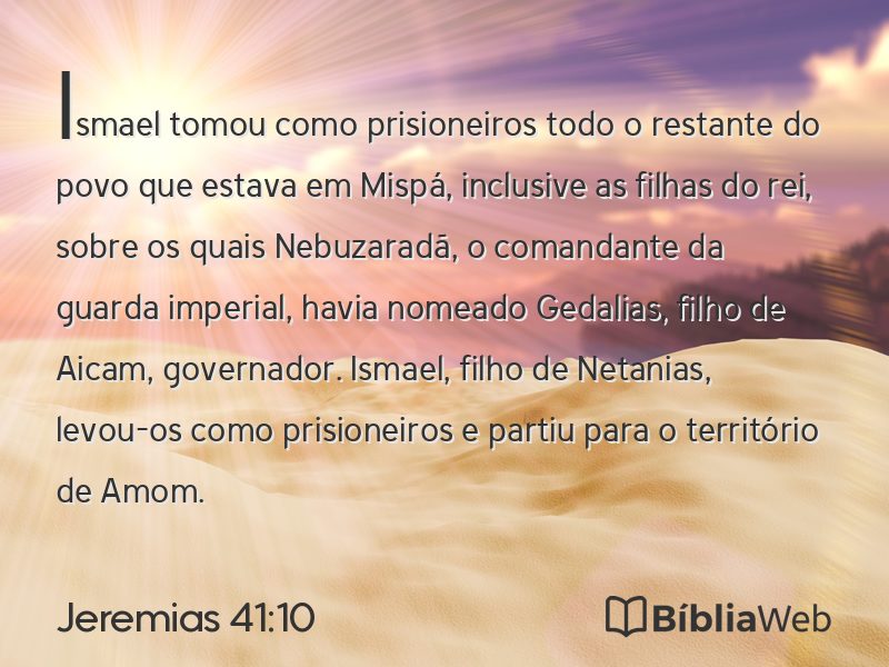 Jeremias 41:10 em imagem para compartilhar