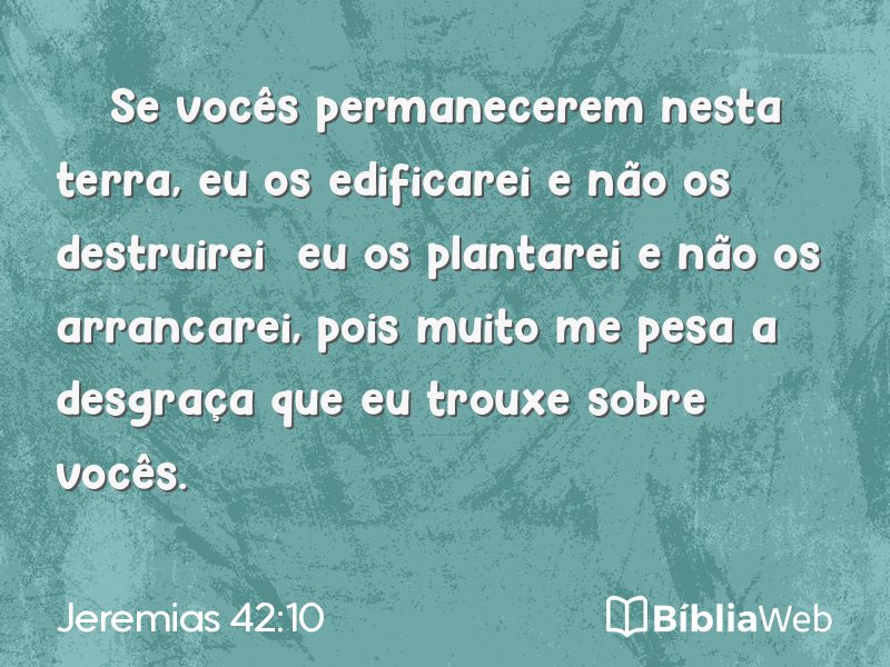 Jeremias 42:10 em imagem para compartilhar