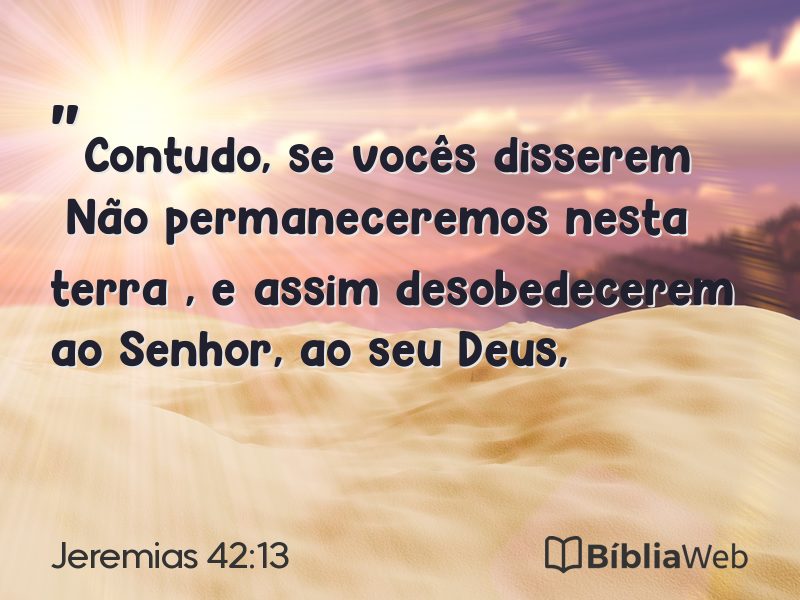 Jeremias 42:13 em imagem para compartilhar