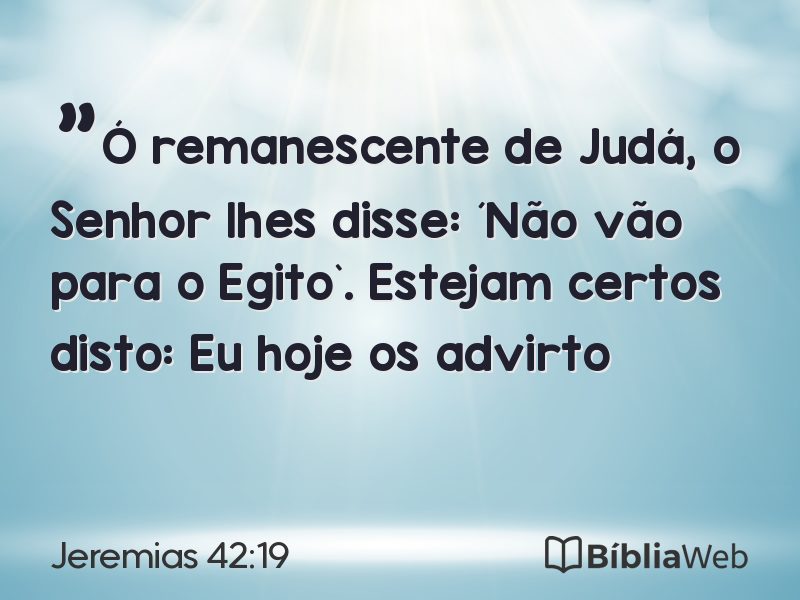 Jeremias 42:19 em imagem para compartilhar