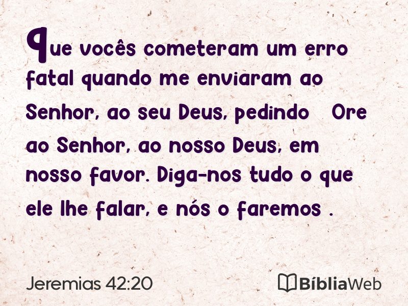 Jeremias 42:20 em imagem para compartilhar