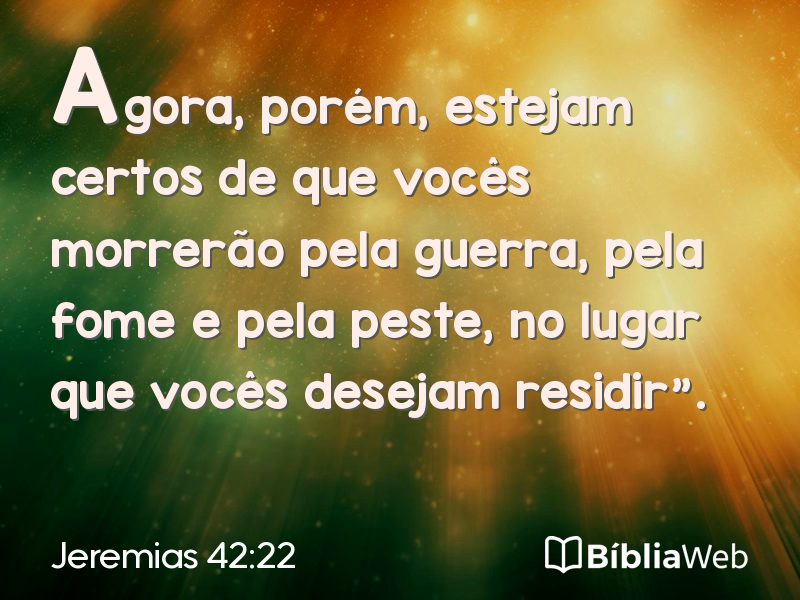Jeremias 42:22 em imagem para compartilhar