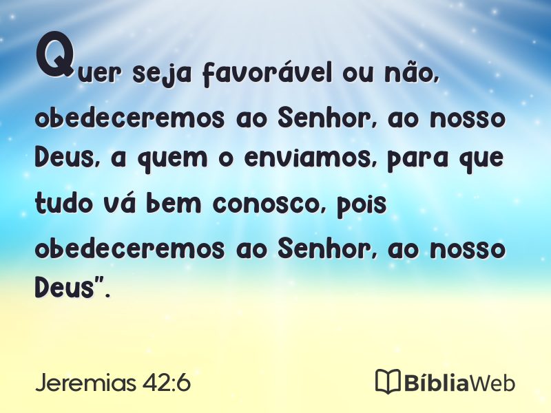 Jeremias 42:6 em imagem para compartilhar