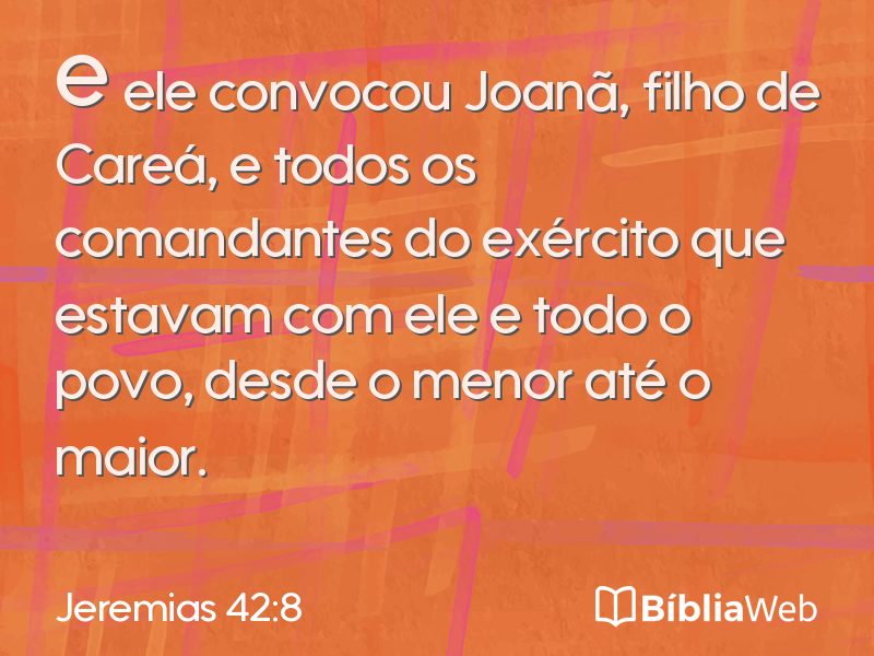 Jeremias 42:8 em imagem para compartilhar