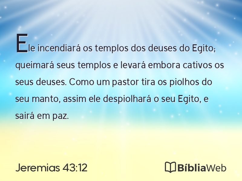 Jeremias 43:12 em imagem para compartilhar