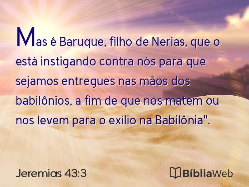 Jeremias 43:3 em imagem para compartilhar