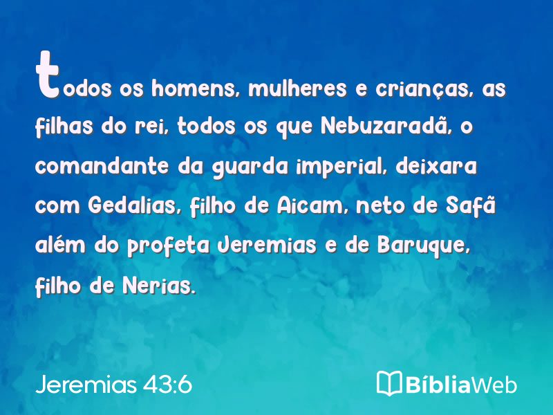 Jeremias 43:6 em imagem para compartilhar
