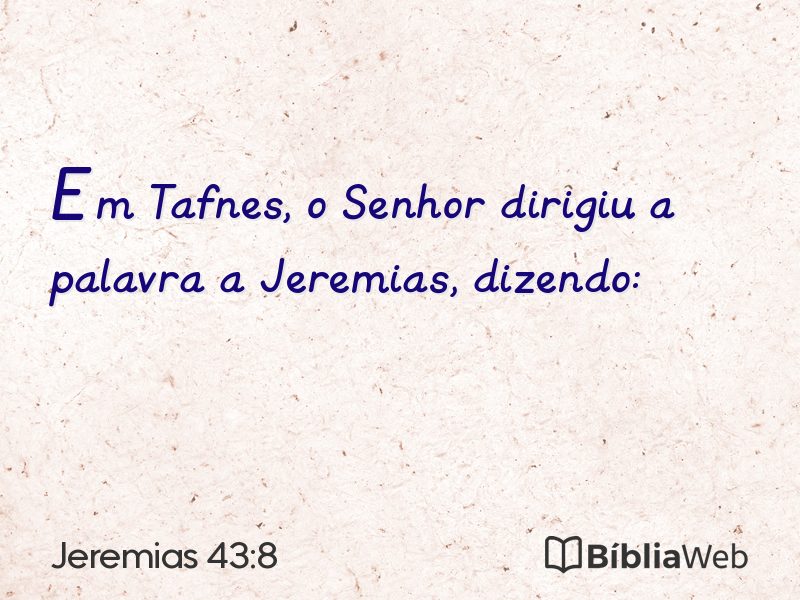 Jeremias 43:8 em imagem para compartilhar