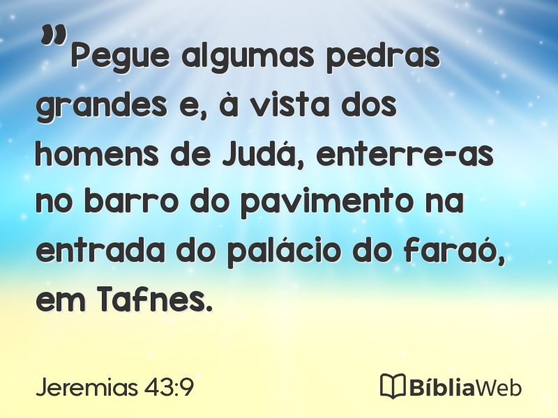 Jeremias 43:9 em imagem para compartilhar