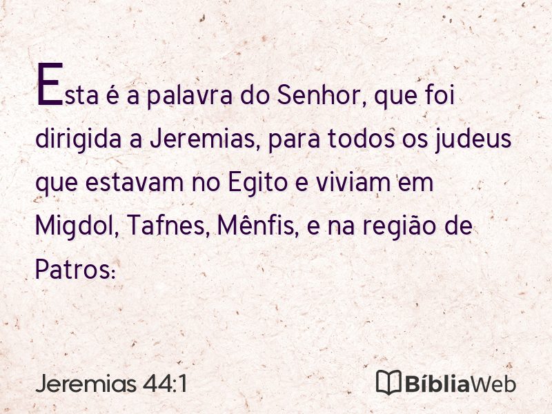 Jeremias 44:1 em imagem para compartilhar