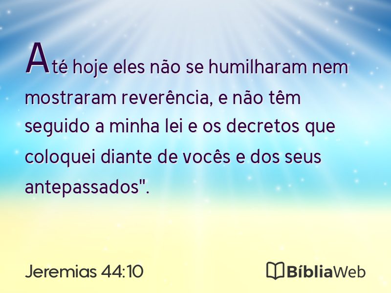 Jeremias 44:10 em imagem para compartilhar
