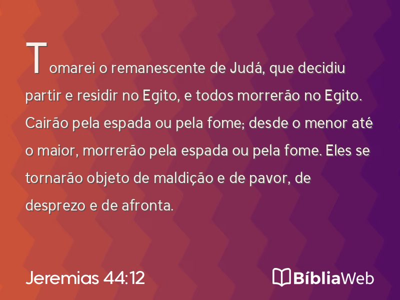 Jeremias 44:12 em imagem para compartilhar