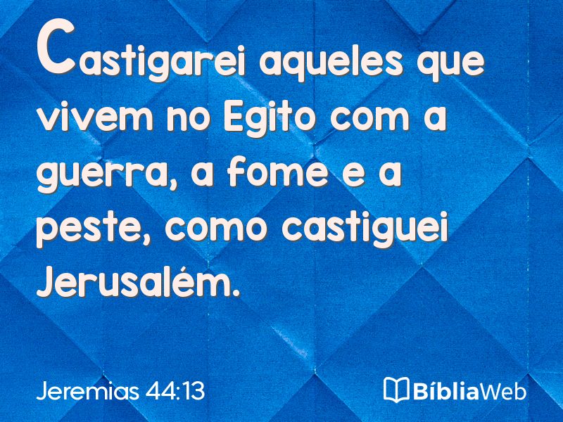 Jeremias 44:13 em imagem para compartilhar