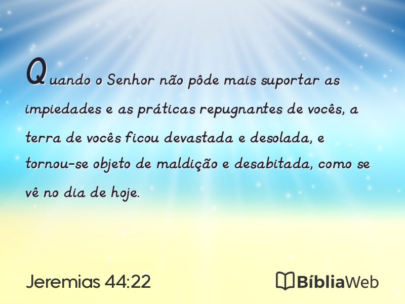 Jeremias 44:22 em imagem para compartilhar