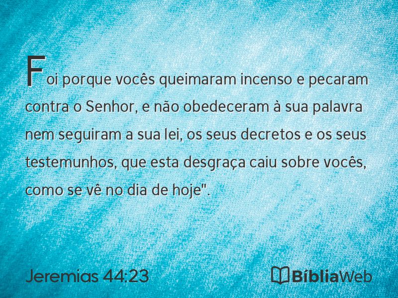 Jeremias 44:23 em imagem para compartilhar